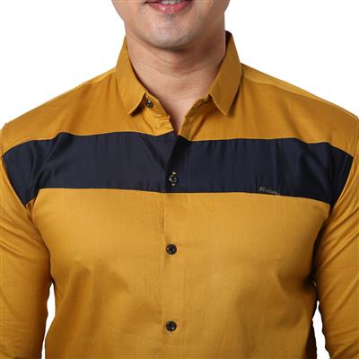 Buy Men gold colour Classic Slim Fit 